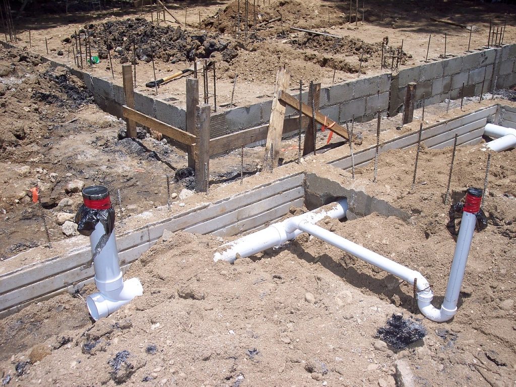 plumbing, cement, foundation